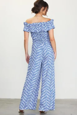 Smocked Off Shoulder Ruffle Top*SKIES ARE BLUE Outlet