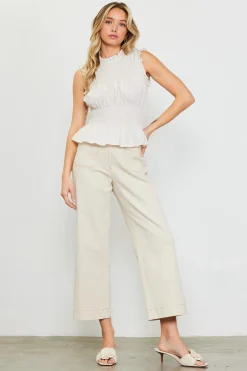 Smocking Poplin Sleeveless Top*SKIES ARE BLUE New