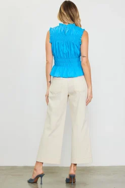 Smocking Poplin Sleeveless Top*SKIES ARE BLUE Clearance