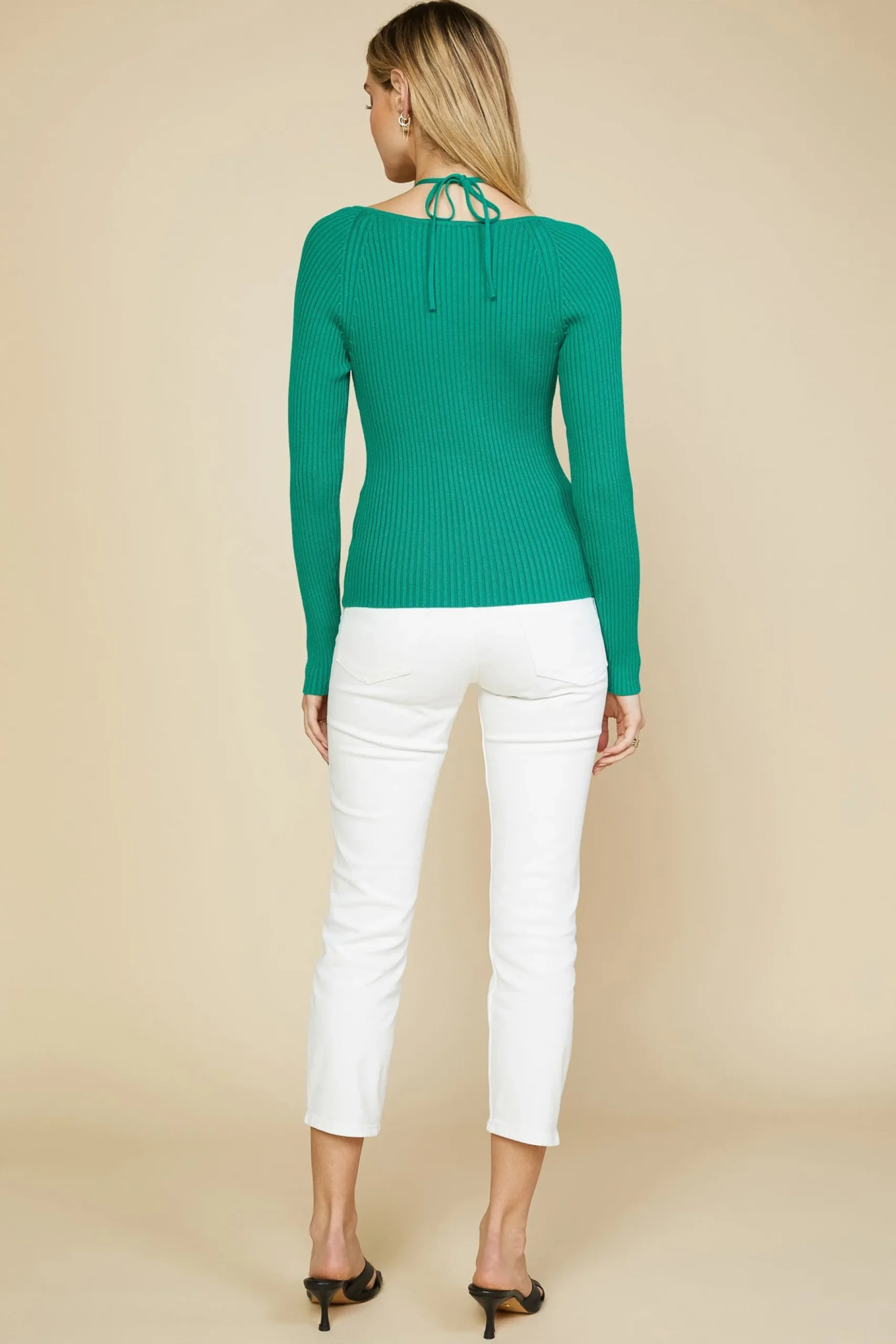 Strappy Halter Ribbed Sweater*SKIES ARE BLUE Best