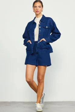 Stretch Denim Trucker Jacket*SKIES ARE BLUE Online