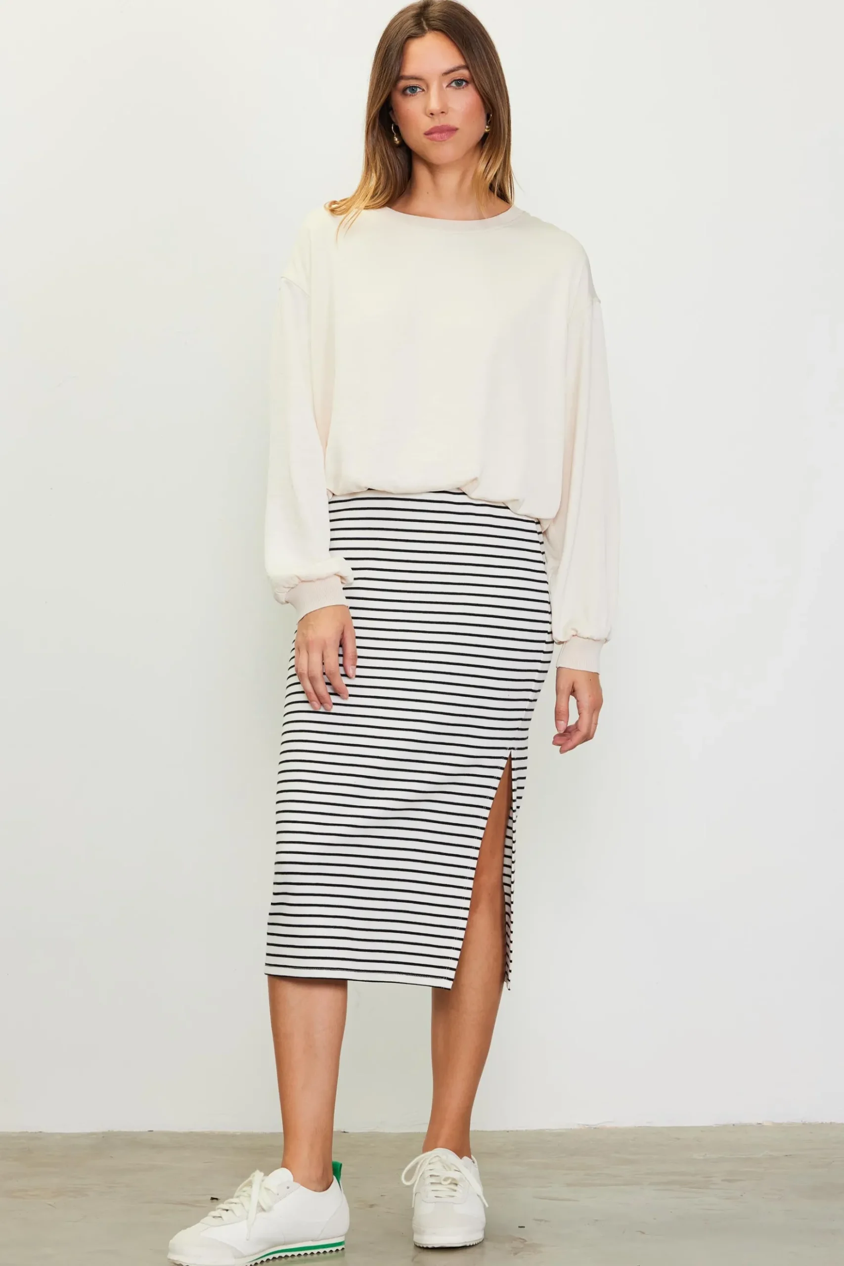 Striped Midi Skirt*SKIES ARE BLUE Outlet