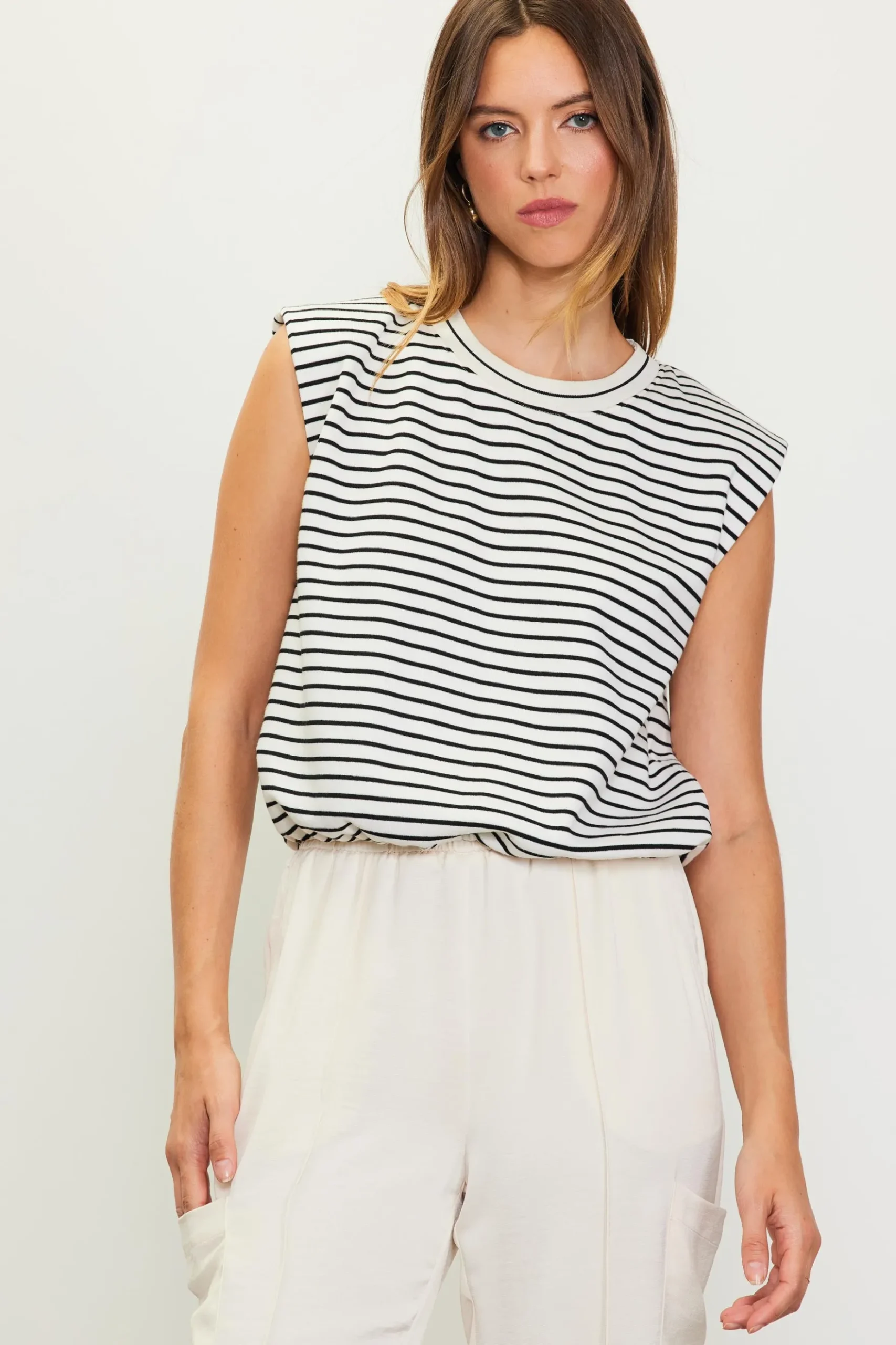 Striped Muscle Tank*SKIES ARE BLUE Hot