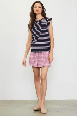 Striped Sleeveless Rib Top*SKIES ARE BLUE Clearance