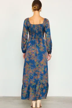 Sweetheart Neckline Longsleeve Maxi Dress*SKIES ARE BLUE