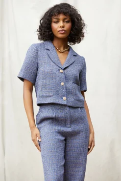 Tailored Tweed Cropped Blazer*SKIES ARE BLUE Hot