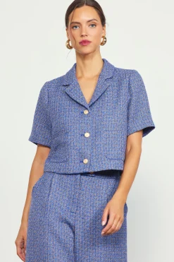 Tailored Tweed Cropped Blazer*SKIES ARE BLUE Hot