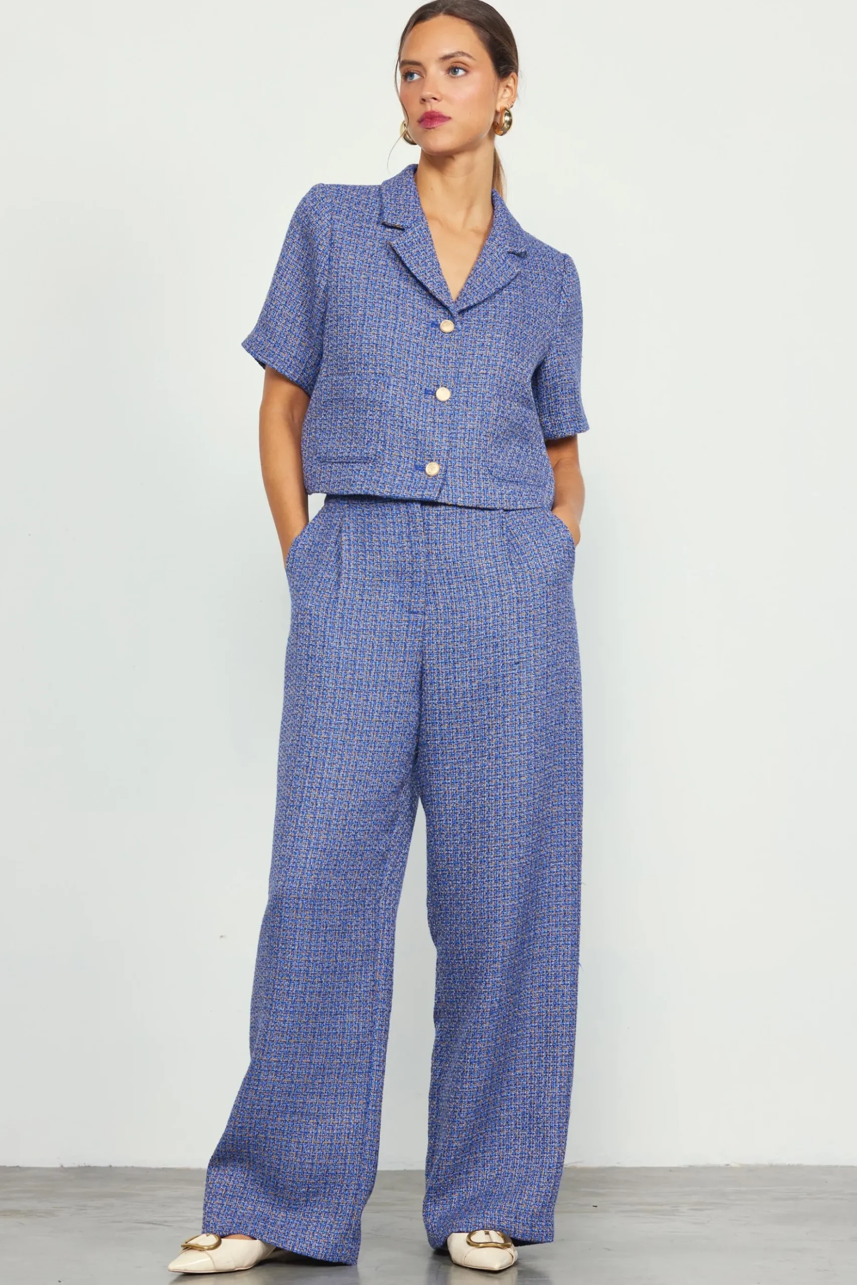 Tailored Tweed Cropped Blazer*SKIES ARE BLUE Hot