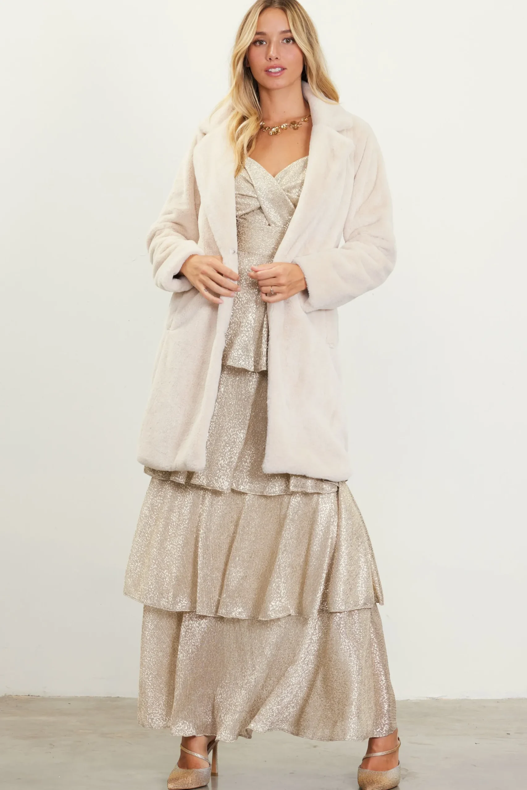Teddy Faux Fur Coat*SKIES ARE BLUE Clearance