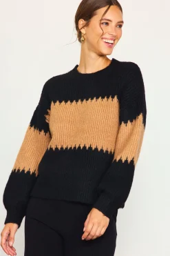Two Tone Mock Neck Sweater*SKIES ARE BLUE