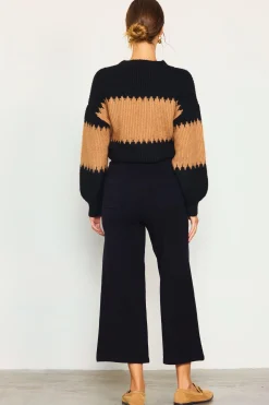 Two Tone Mock Neck Sweater*SKIES ARE BLUE
