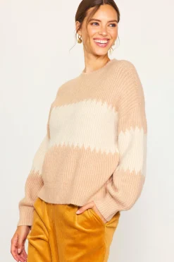 Two Tone Mock Neck Sweater*SKIES ARE BLUE Sale
