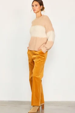 Two Tone Mock Neck Sweater*SKIES ARE BLUE Sale