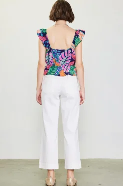 Ula Print Ruffled Sleeve Top*SKIES ARE BLUE Clearance