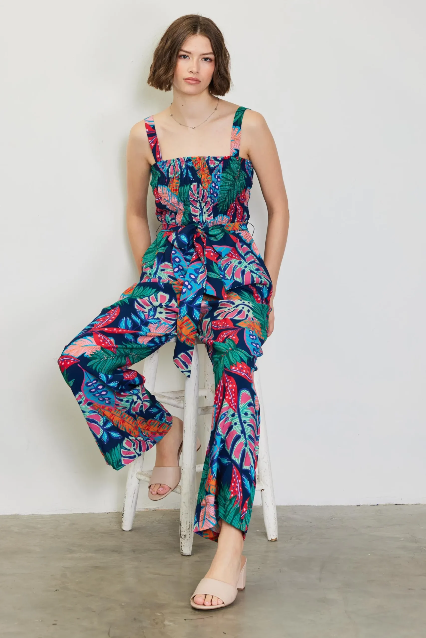 Ula Print Smocked Jumpsuit*SKIES ARE BLUE Outlet