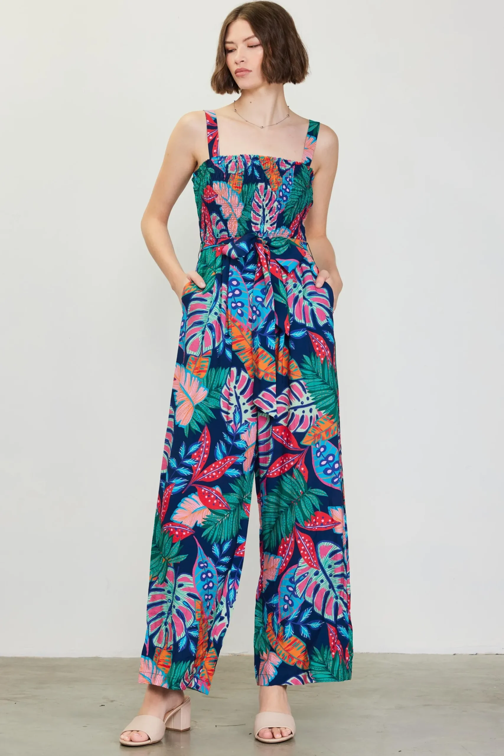 Ula Print Smocked Jumpsuit*SKIES ARE BLUE Outlet