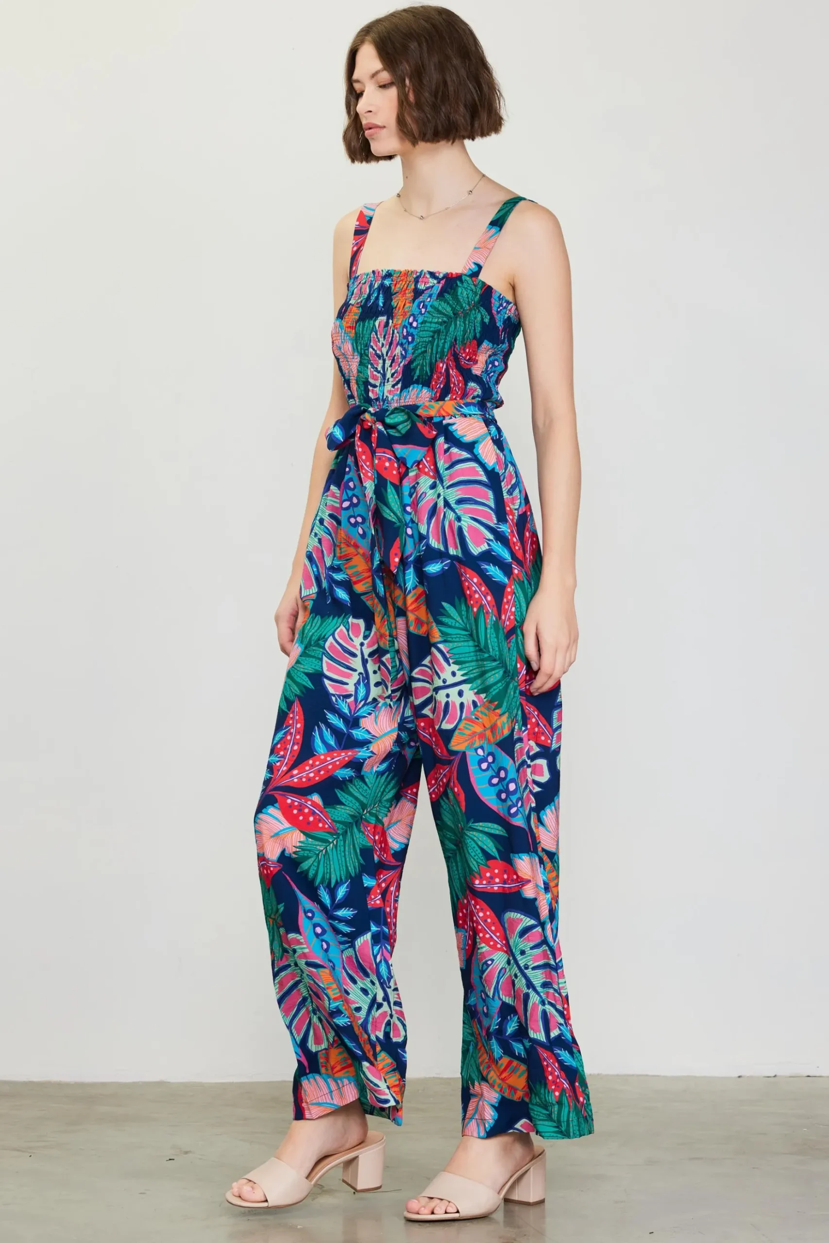 Ula Print Smocked Jumpsuit*SKIES ARE BLUE Outlet