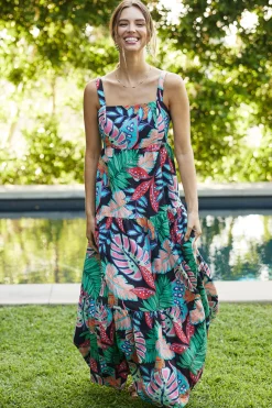 Ula Print Tiered Maxi Dress*SKIES ARE BLUE New