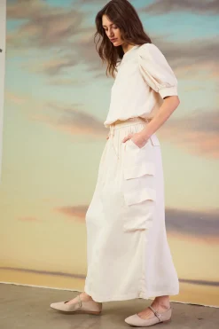 Utility Cargo Pocket Midi Skirt*SKIES ARE BLUE