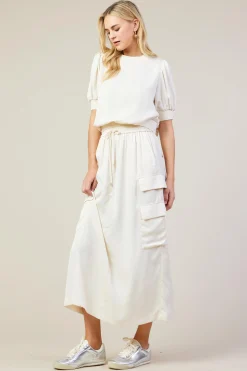 Utility Cargo Pocket Midi Skirt*SKIES ARE BLUE