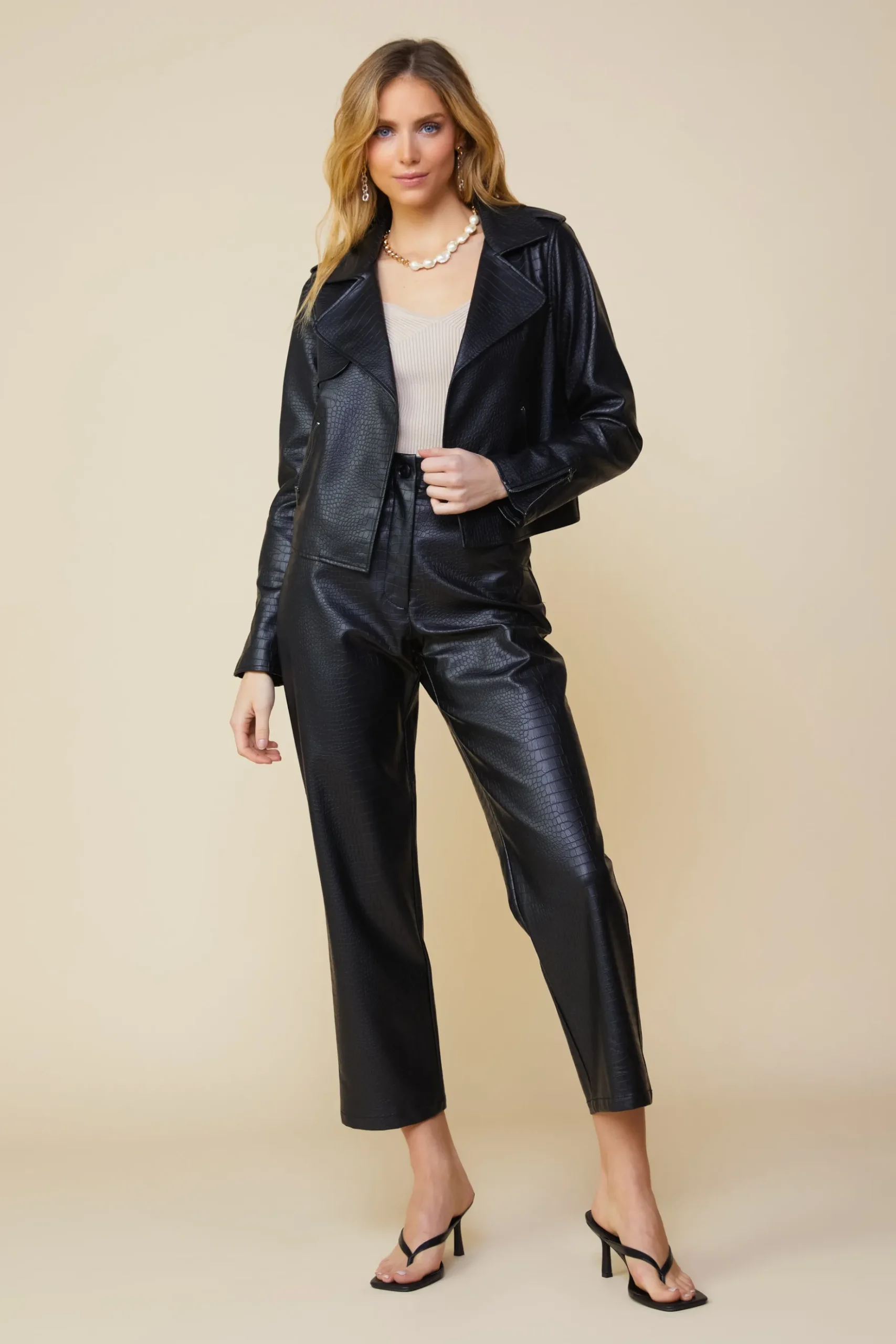 Vegan Leather Biker Jacket*SKIES ARE BLUE Discount
