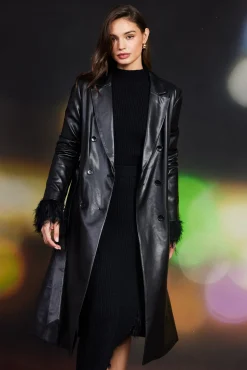 Vegan Leather Trench Coat*SKIES ARE BLUE New
