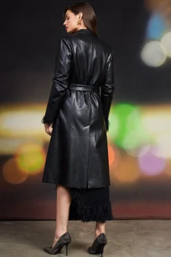 Vegan Leather Trench Coat*SKIES ARE BLUE New
