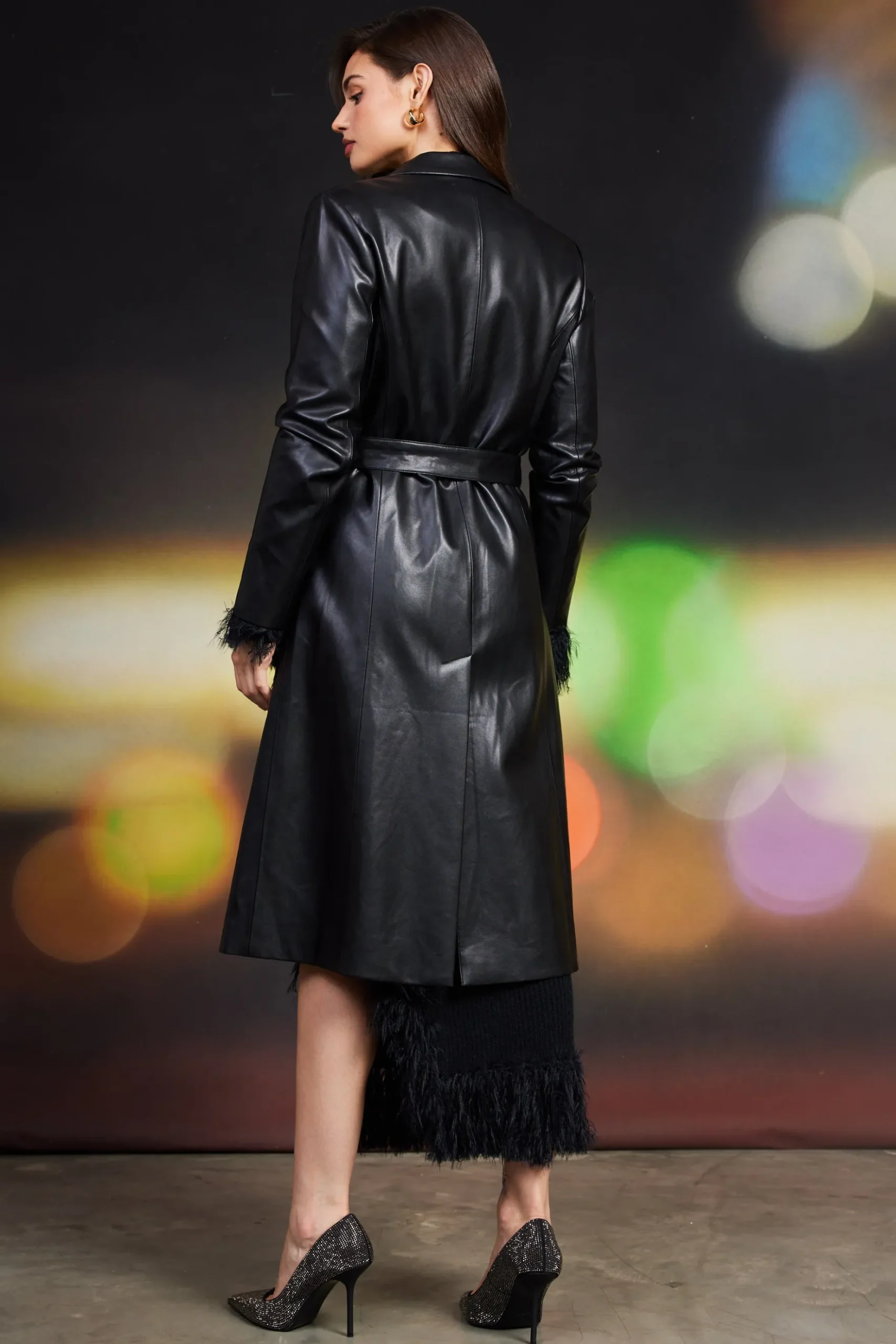 Vegan Leather Trench Coat*SKIES ARE BLUE New