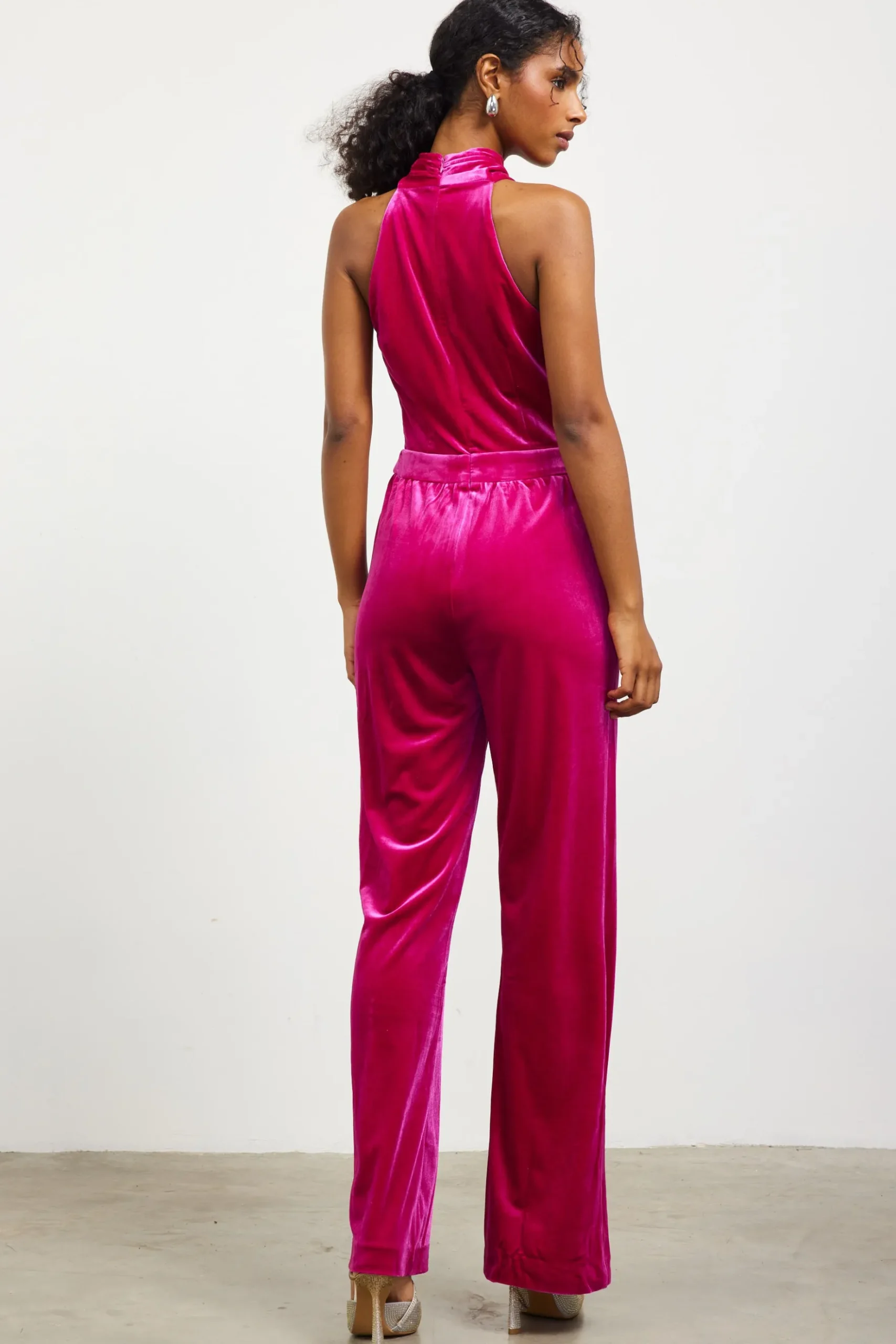 Velvet Halter Neck Jumpsuit*SKIES ARE BLUE Clearance