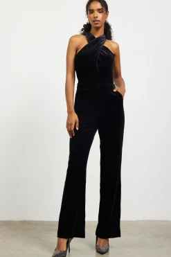 Velvet Halter Neck Jumpsuit*SKIES ARE BLUE Outlet