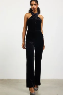 Velvet Halter Neck Jumpsuit*SKIES ARE BLUE Outlet