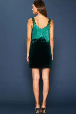 Velvet Side Slit Mini Skirt*SKIES ARE BLUE