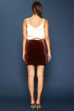Velvet Side Slit Mini Skirt*SKIES ARE BLUE New