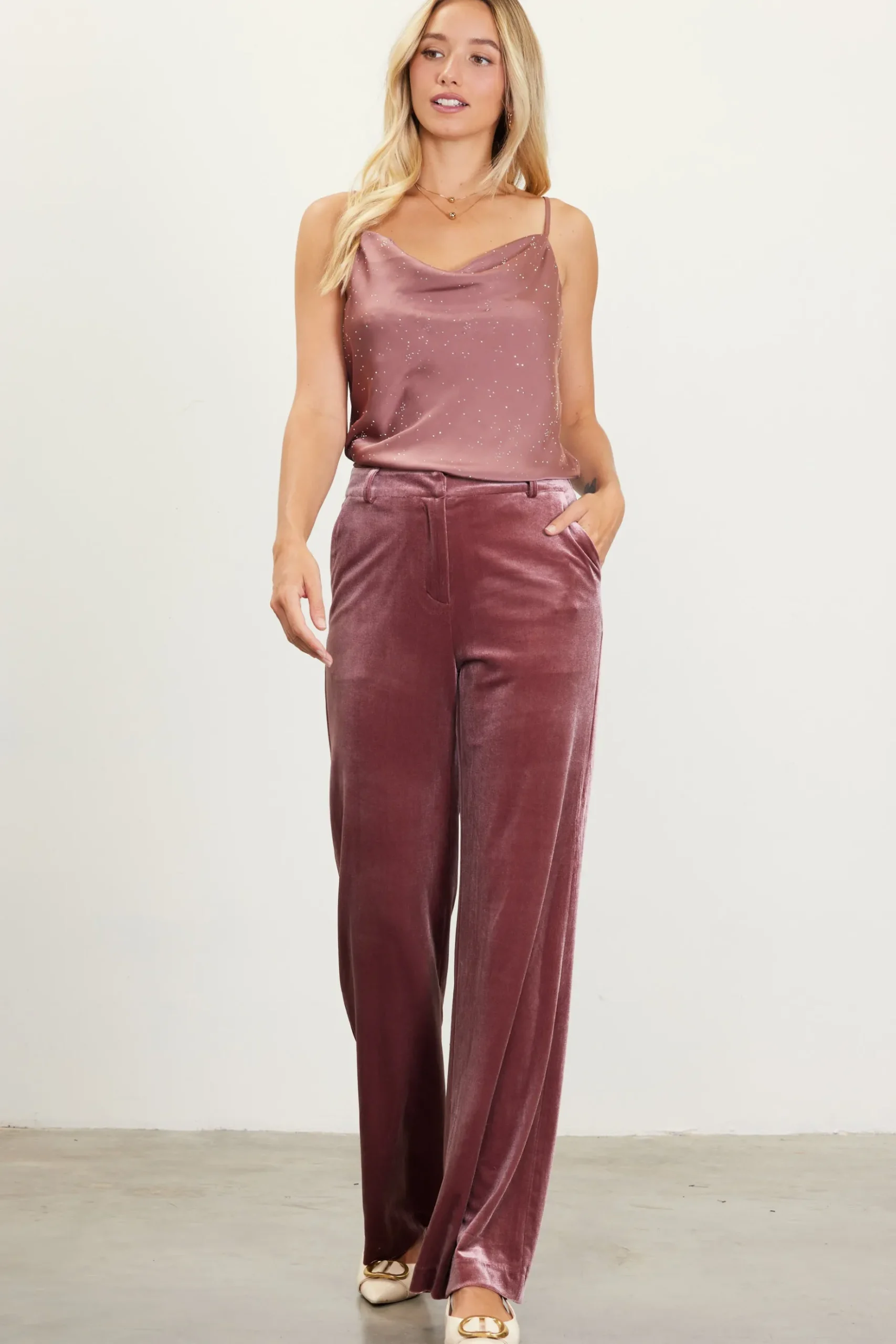 Velvet Wide Leg Pants*SKIES ARE BLUE Outlet