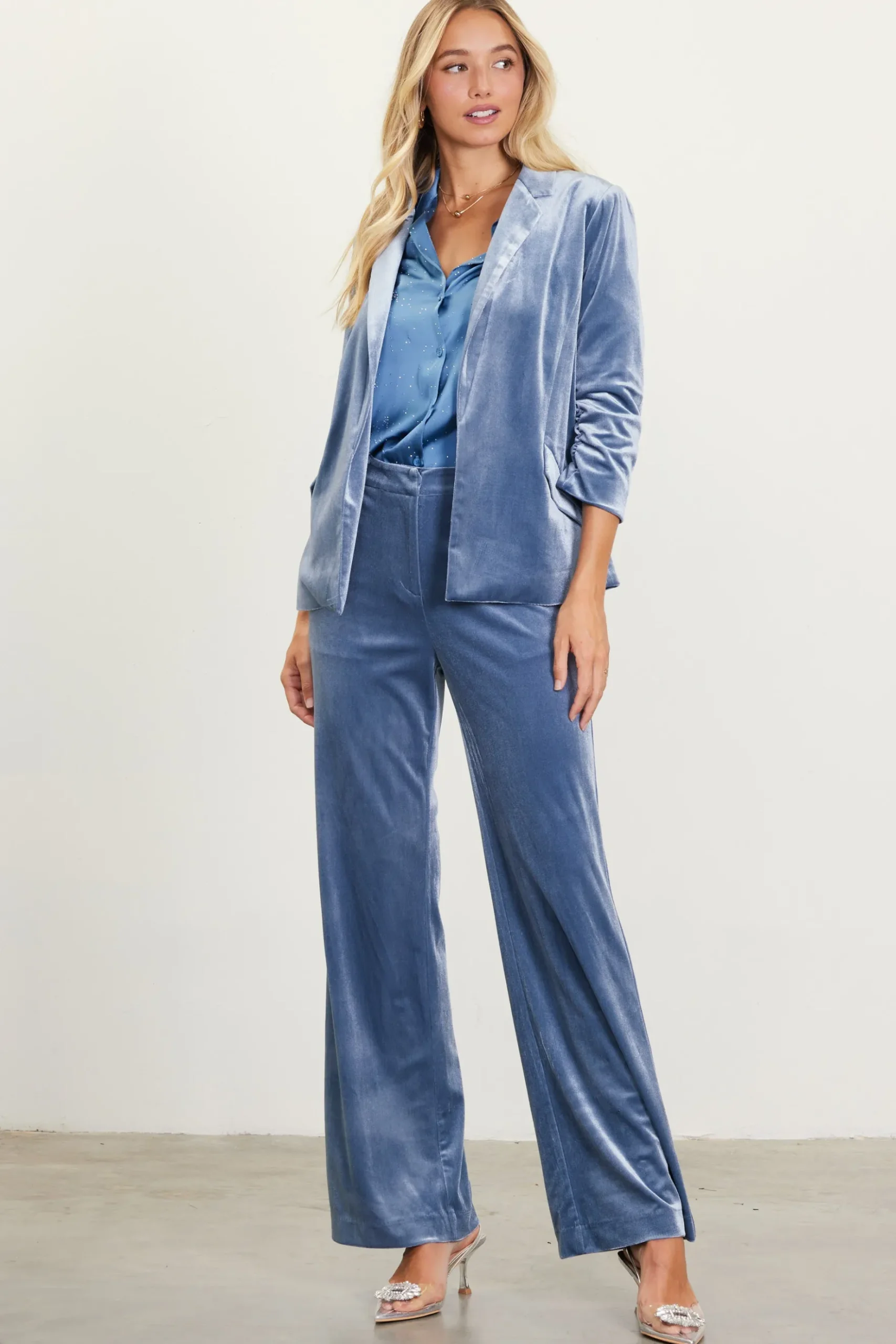 Velvet Wide Leg Pants*SKIES ARE BLUE Outlet