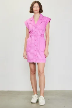 Washed Twill Utility Mini Dress*SKIES ARE BLUE Clearance