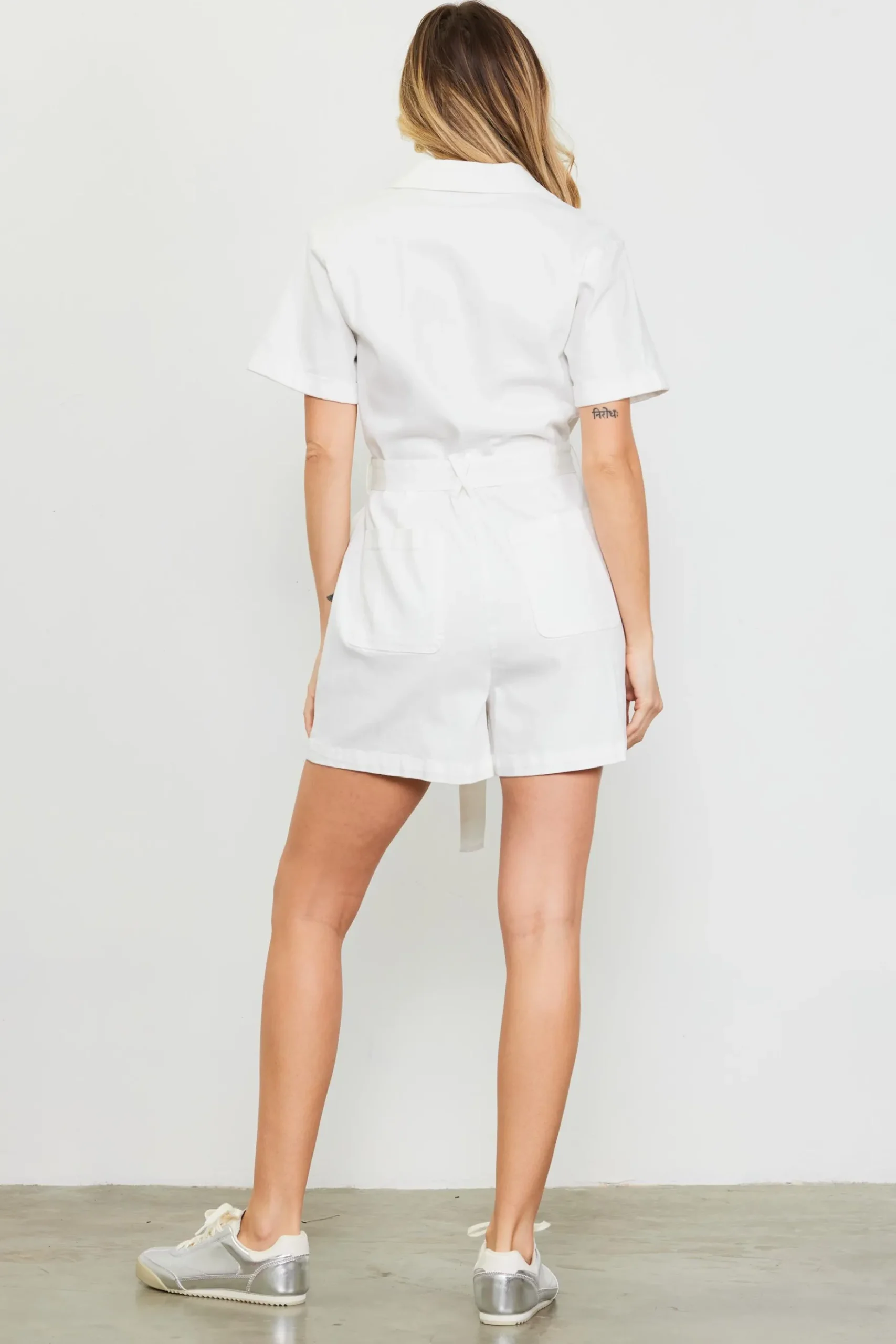Washed Twill Utility Romper*SKIES ARE BLUE Clearance