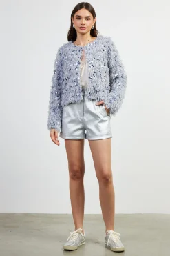 Wren Feathered Sequin Crop Jacket*SKIES ARE BLUE Sale