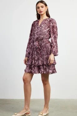 Zebra Print Pleated Mini Dress*SKIES ARE BLUE Hot